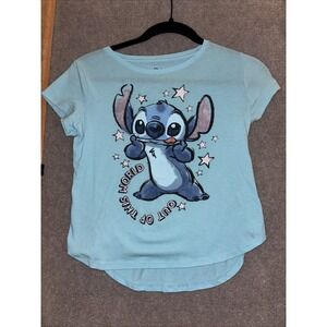 Disney Girl's Lilo & Stitch Sitting Cute Graphic T-Shirt.  M Size 14/16